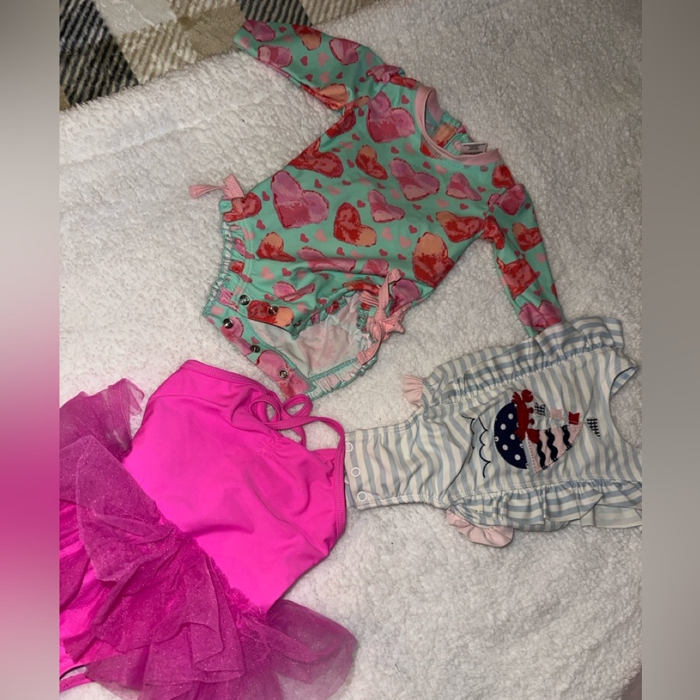 0-3 and 3-6 month baby girl swimsuits (rufflebutts)